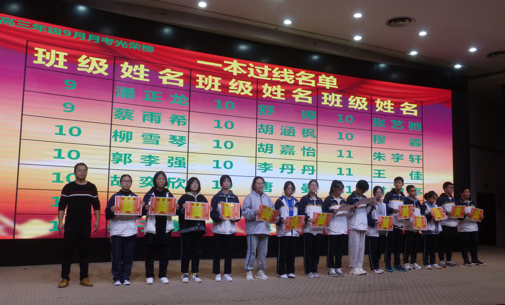 監(jiān)利中學高三年級9月月考表彰大會